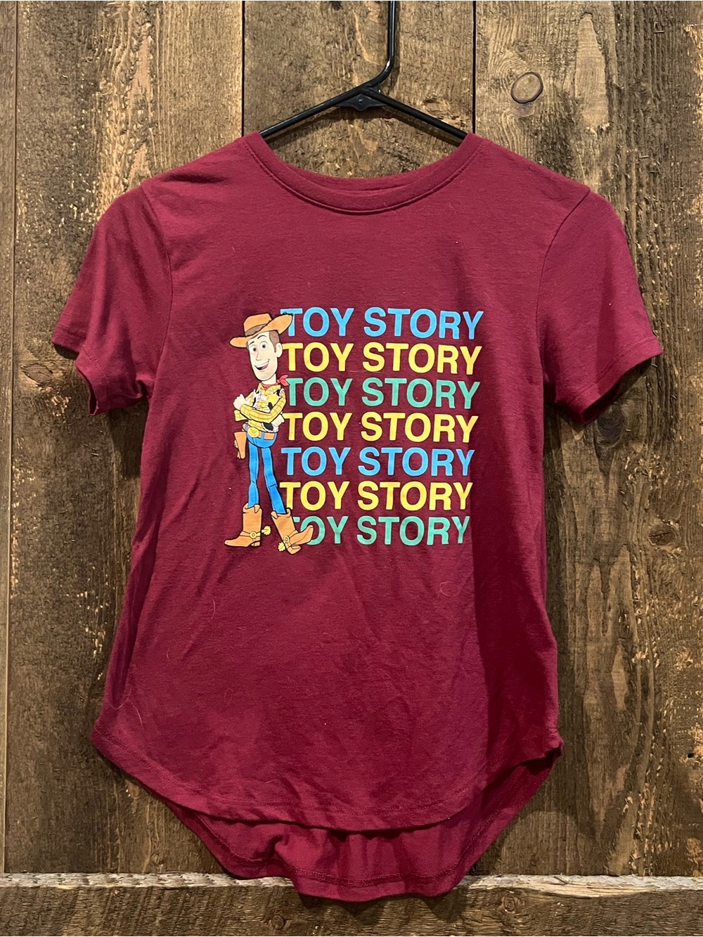Disney Maroon Toy Story Woody Graphic Short Sleeve Tee